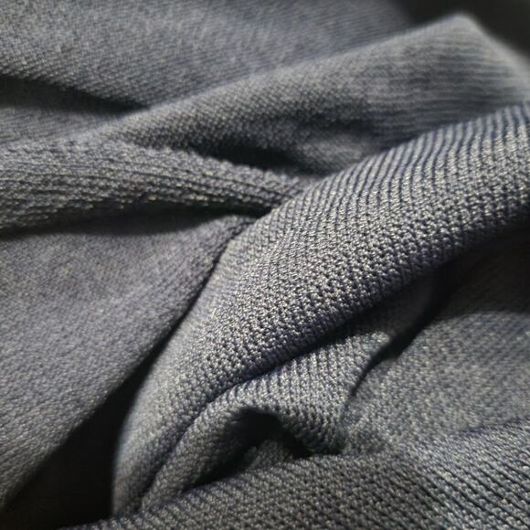 Zara Knit Maxi Dress Blue Sheer V Neck Oversized Belt Caftan Long Viscose Medium - Picture 8 of 14